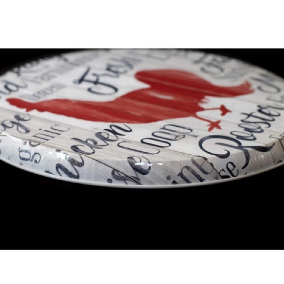 Range Kleen Burner Covers Farmhouse Rooster Country Chicken Decor 4 PC Red White - Picture 3 of 5